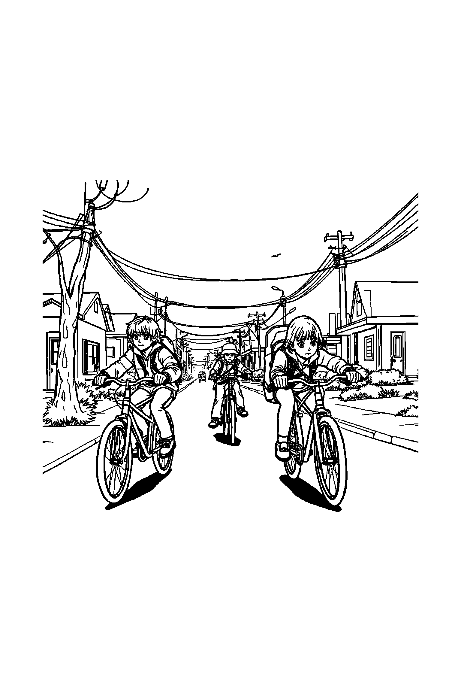 Coloriage Stranger Things gratuit à imprimer - portrait facile avec Mike et de grands contours Coloriage Stranger Things gratuit à imprimer : portrait facile avec Mike et de grands contours