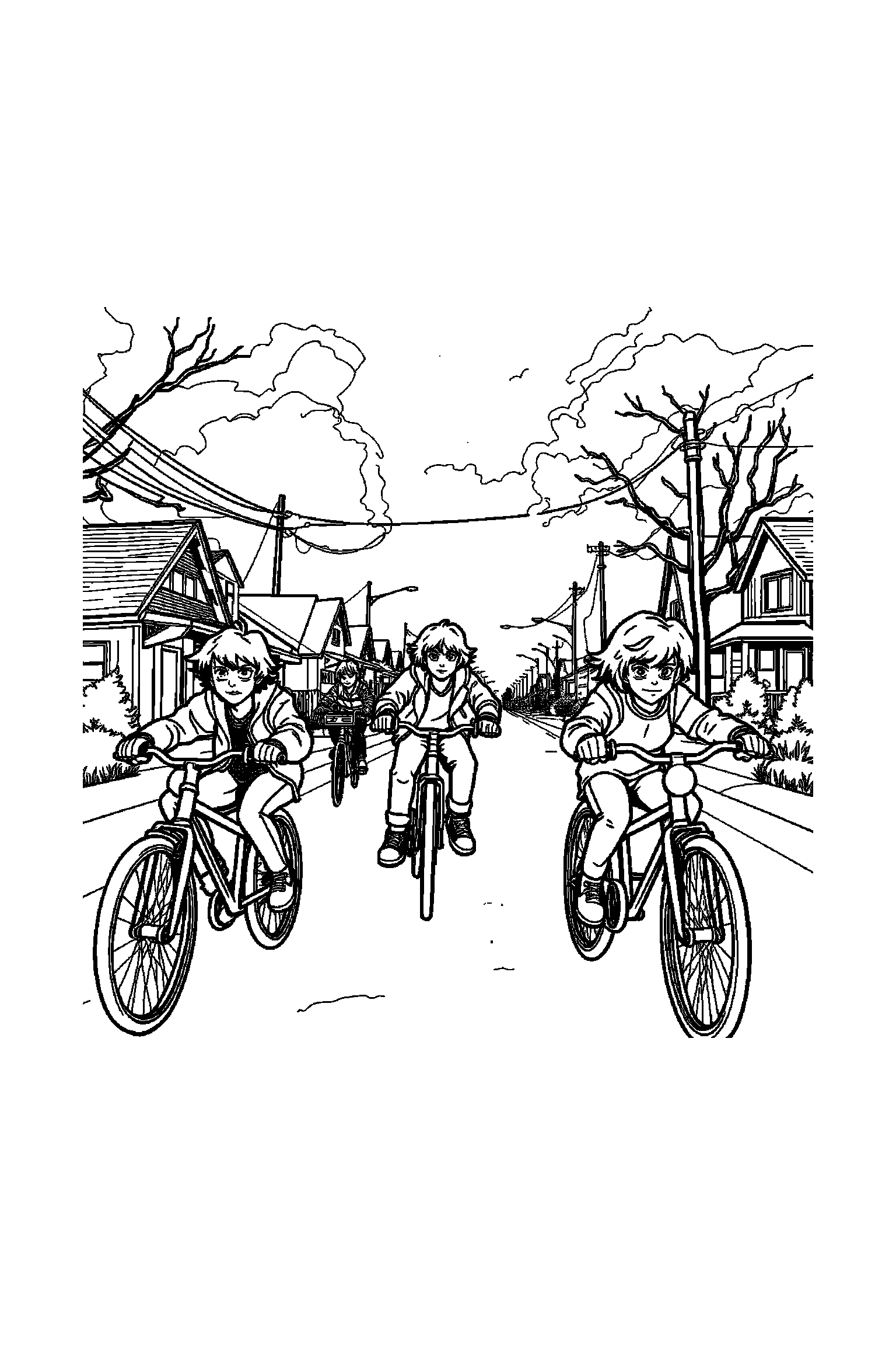 Coloriage Stranger Things gratuit à imprimer - Eleven qui danse sans décor compliqué Coloriage Stranger Things gratuit à imprimer : Eleven qui danse sans décor compliqué