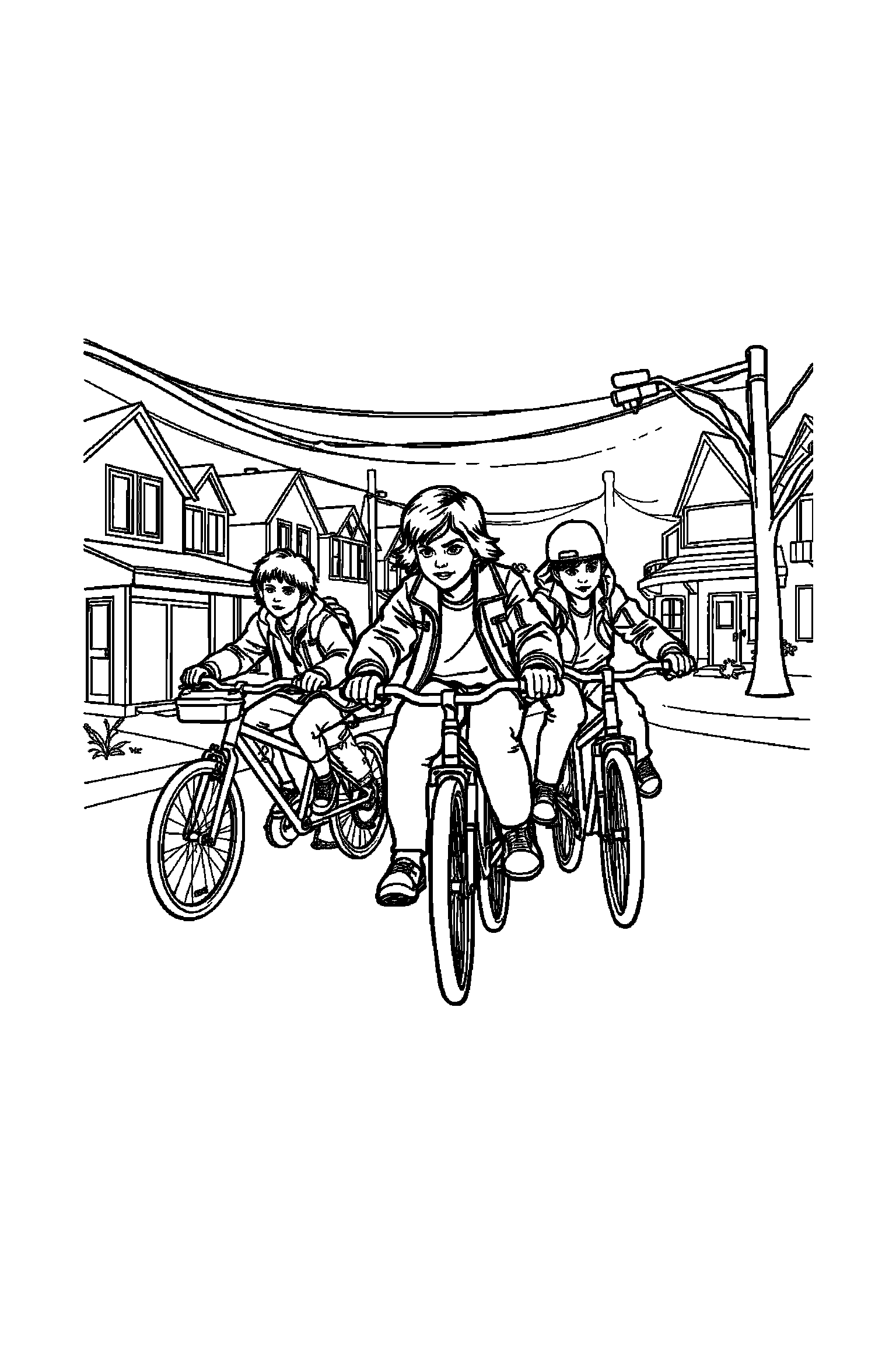 Coloriage Stranger Things gratuit à imprimer - Will avec un ballon rond Coloriage Stranger Things gratuit à imprimer : Will avec un ballon rond