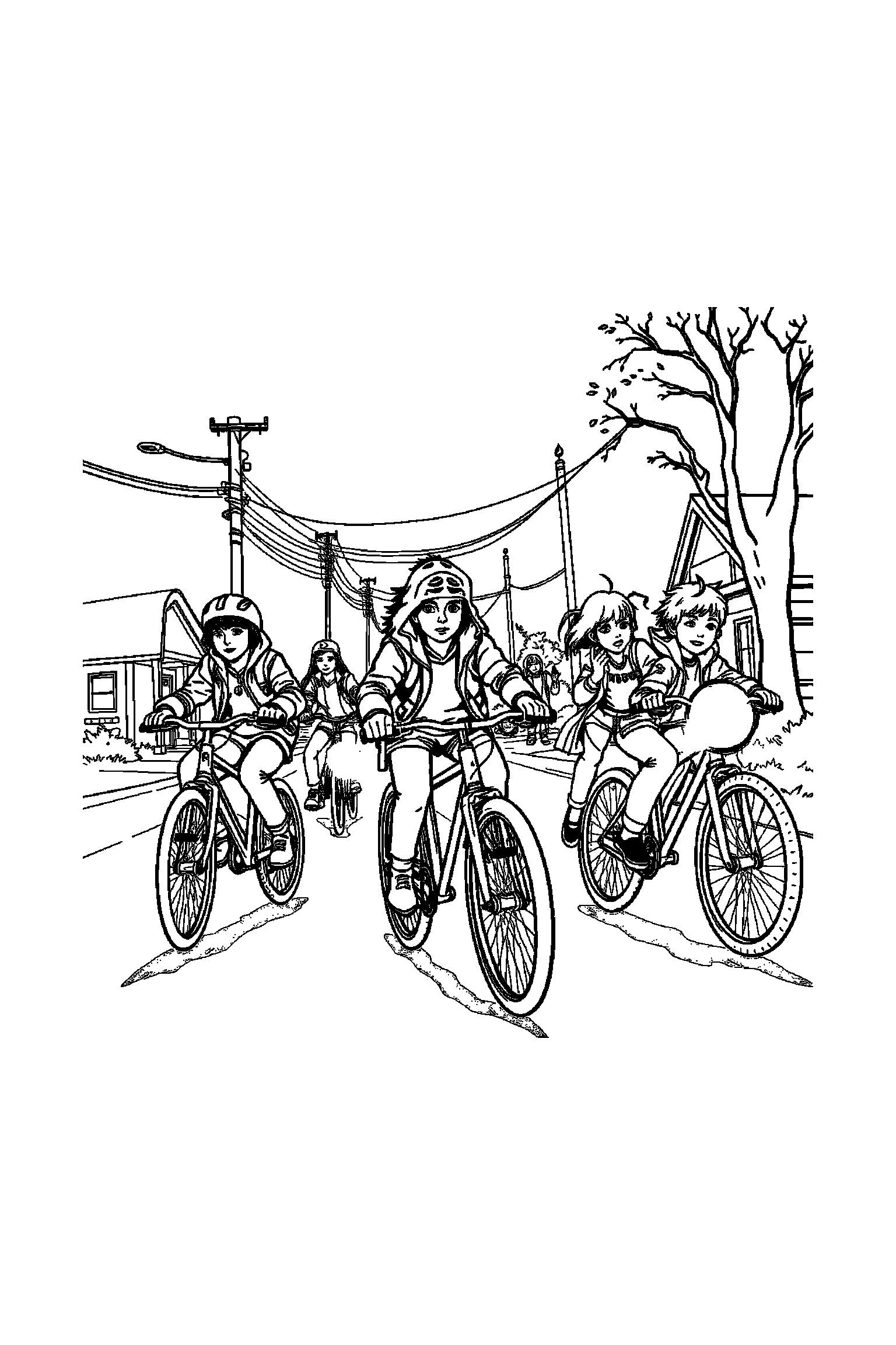 Coloriage Stranger Things gratuit à imprimer - Mike dans une pose héroïque facile Coloriage Stranger Things gratuit à imprimer : Mike dans une pose héroïque facile
