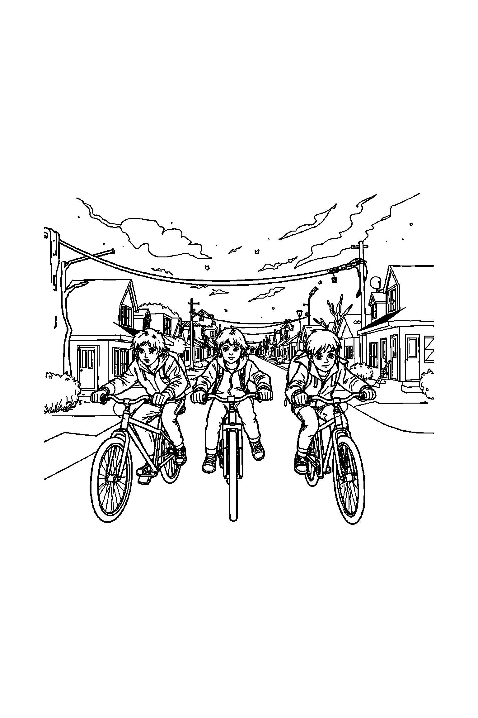 Coloriage Stranger Things gratuit à imprimer - Dustin qui lève le bras dans une pose anatomique claire Coloriage Stranger Things gratuit à imprimer : Dustin qui lève le bras dans une pose anatomique claire