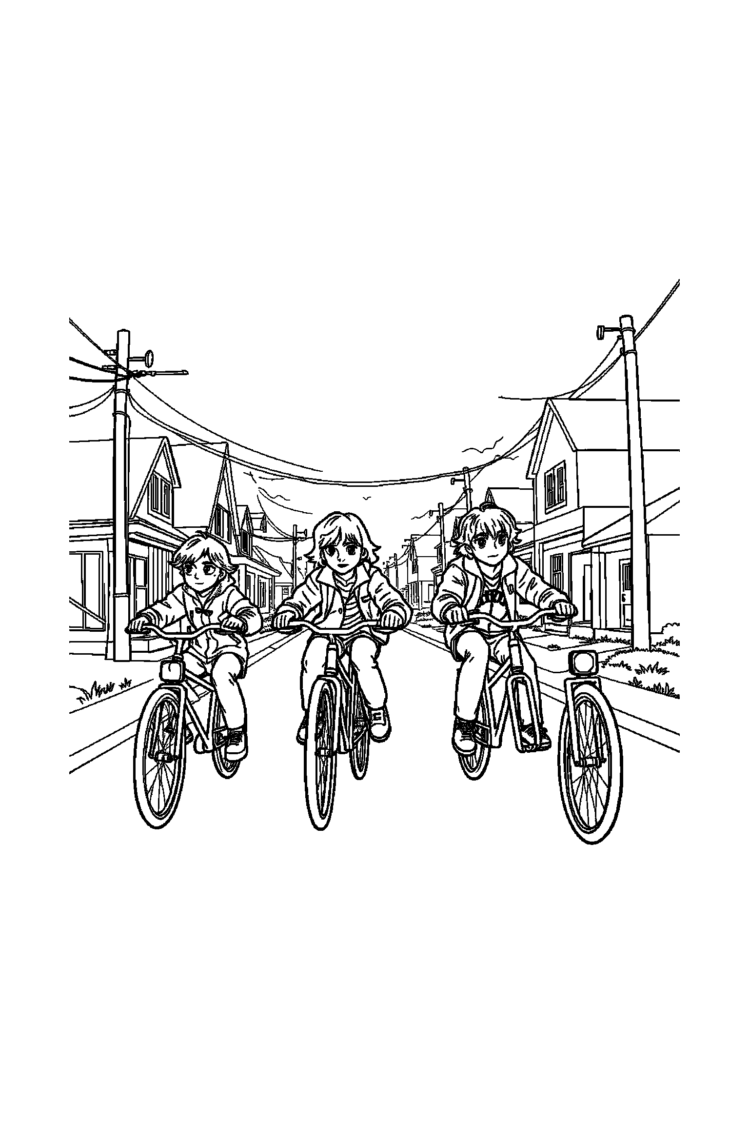 Coloriage Stranger Things gratuit à imprimer - Mike avec une expression joyeuse Coloriage Stranger Things gratuit à imprimer : Mike avec une expression joyeuse