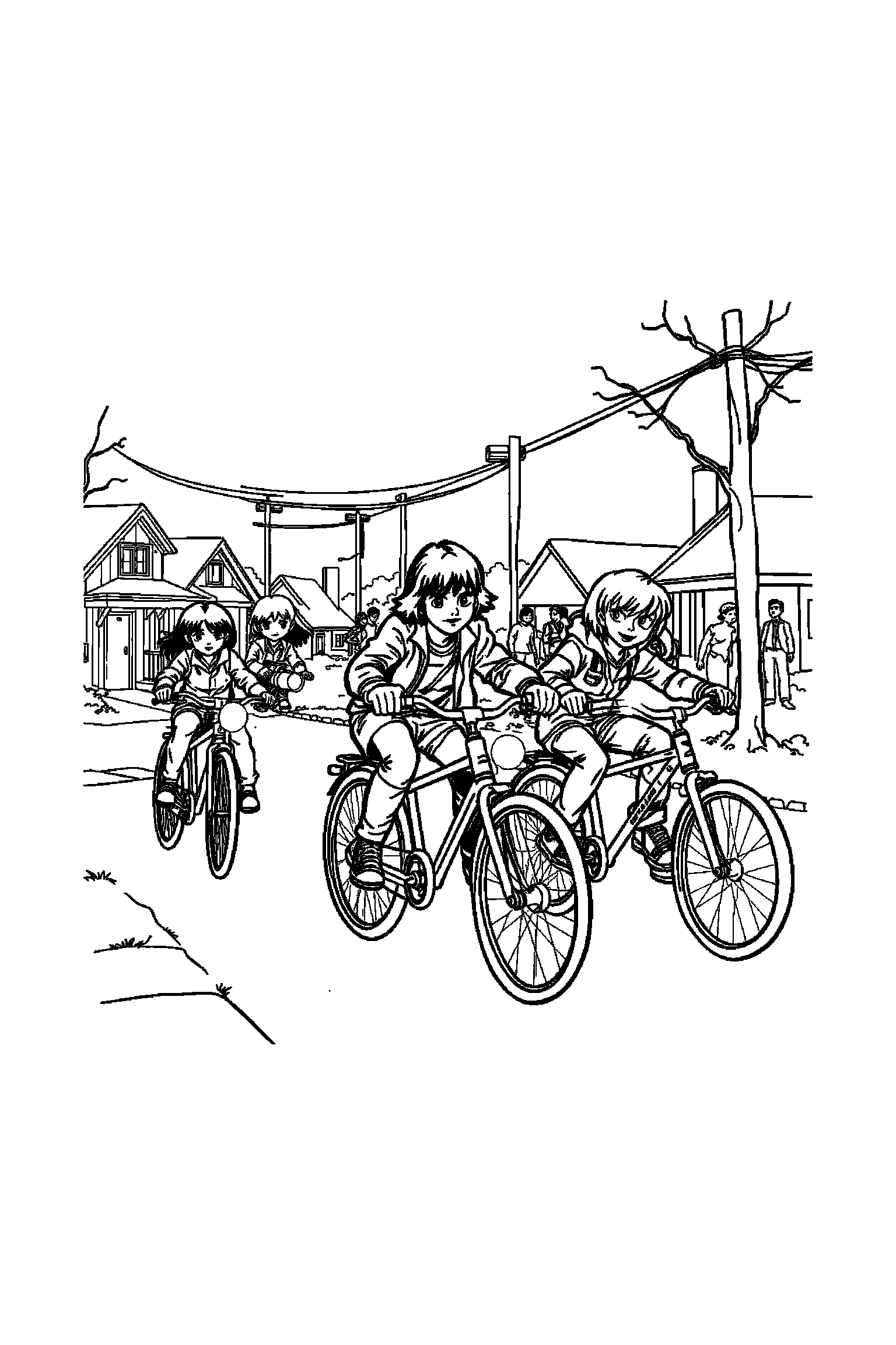 Coloriage Stranger Things gratuit à imprimer - Eleven avec un accessoire facile à colorier Coloriage Stranger Things gratuit à imprimer : Eleven avec un accessoire facile à colorier