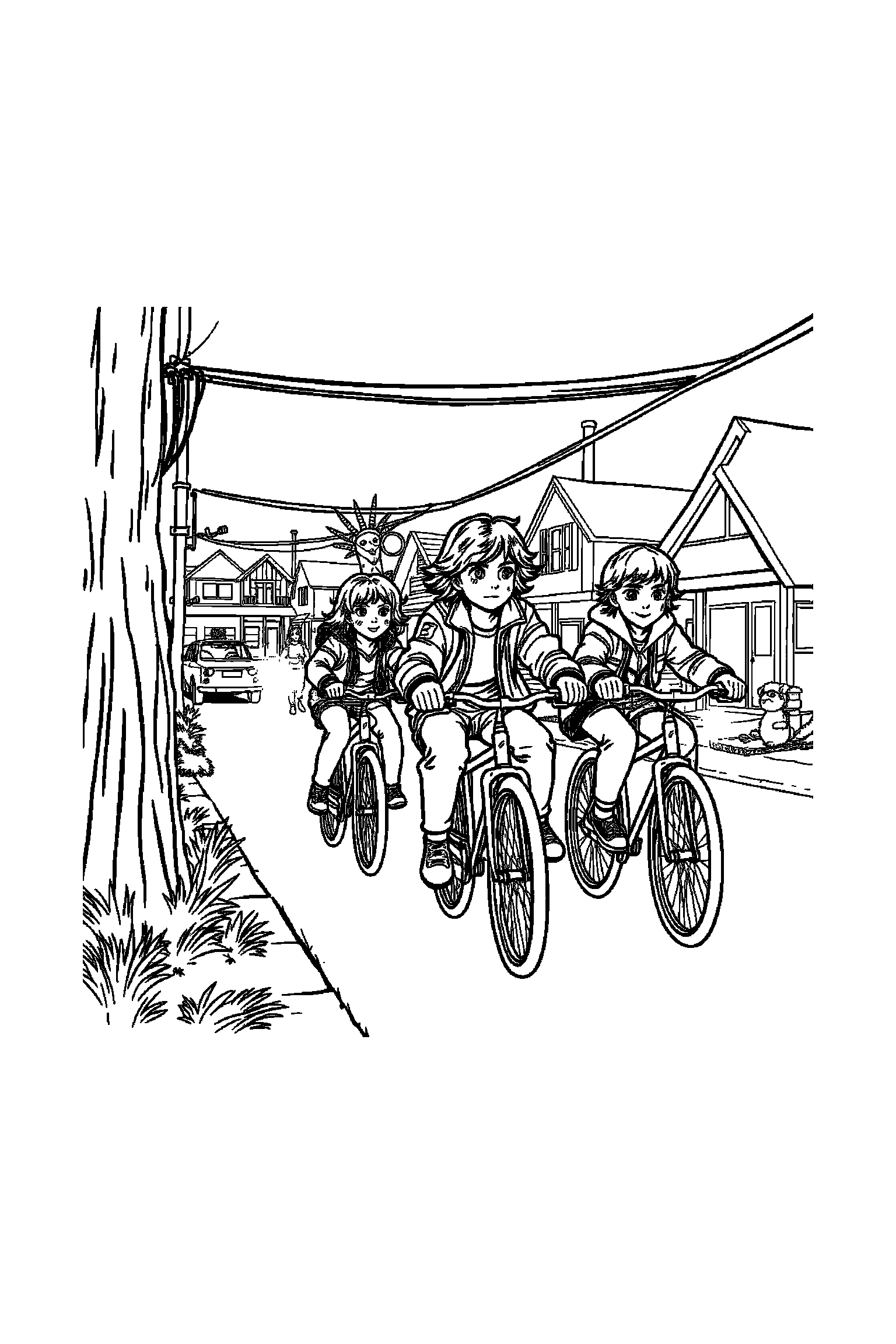 Coloriage Stranger Things gratuit à imprimer - Max avec une lampe torche sur un fond clair Coloriage Stranger Things gratuit à imprimer : Max avec une lampe torche sur un fond clair