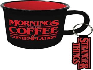 Stranger Things ensemble tasse feu de camp 310 ml et porte-clés tissé