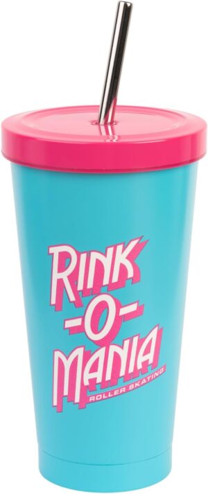 Stranger Things gobelet isotherme bleu avec paille 550 ml