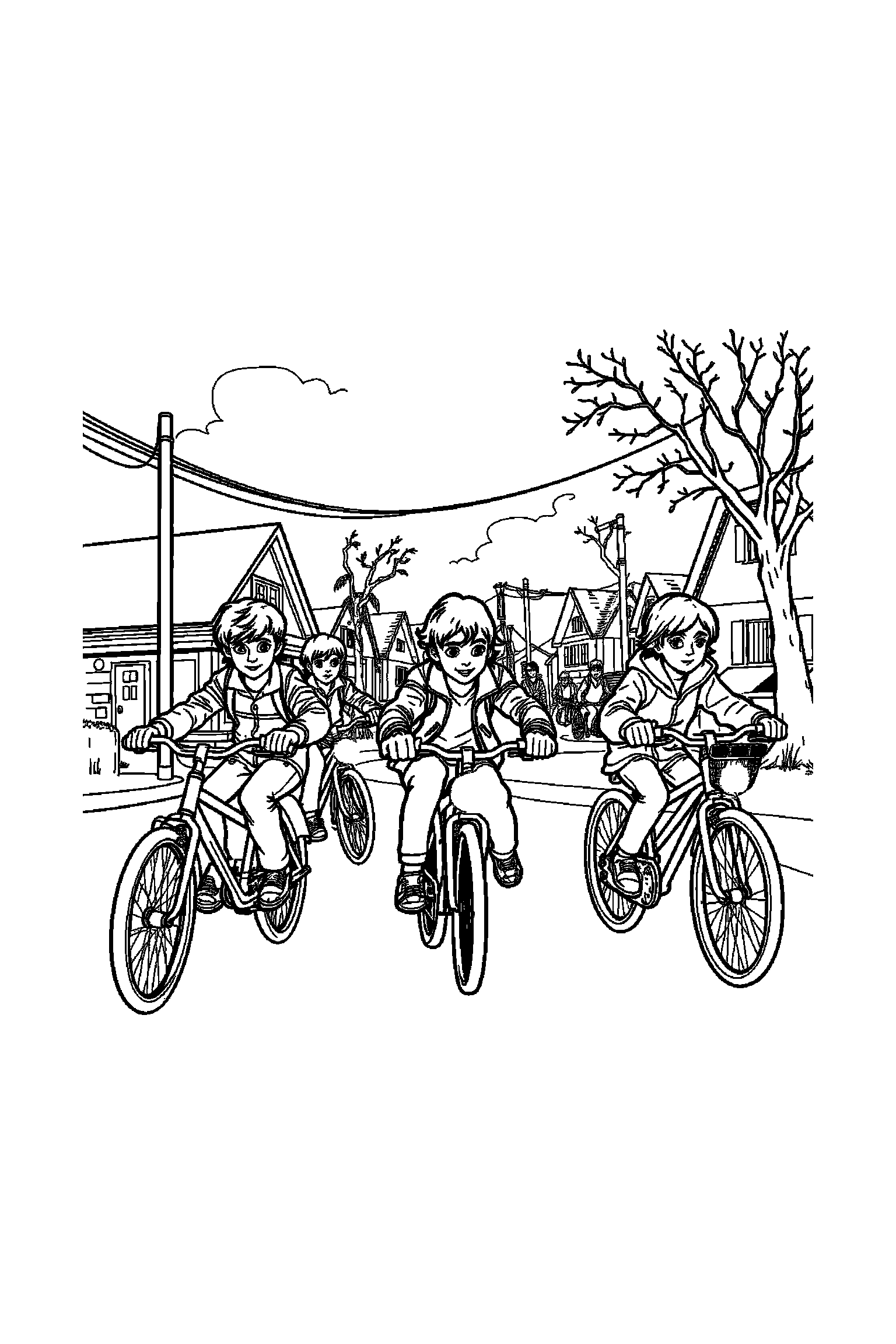 Coloriage Stranger Things gratuit à imprimer - portrait détaillé de Dustin avec motifs étoiles Coloriage Stranger Things gratuit à imprimer : portrait détaillé de Dustin avec motifs étoiles