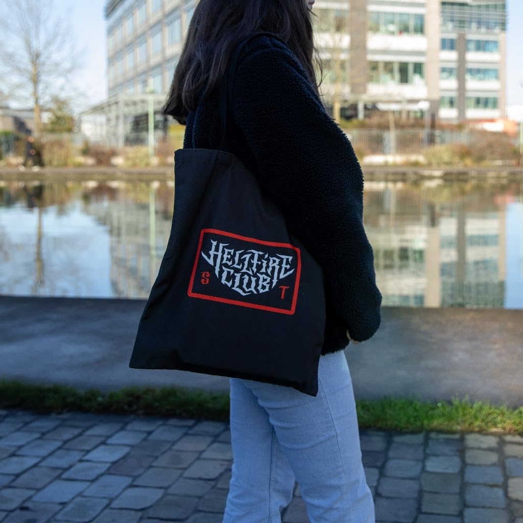 Sac tote bag Stranger Things Hellfire Club noir, 38 x 42 cm, 100% polyester – Image 3