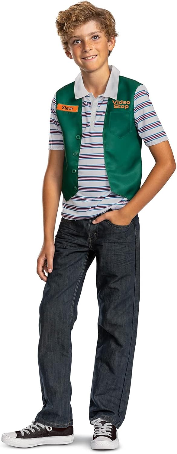 Costume enfant Steve Stranger Things saison 4, taille Large 10-12