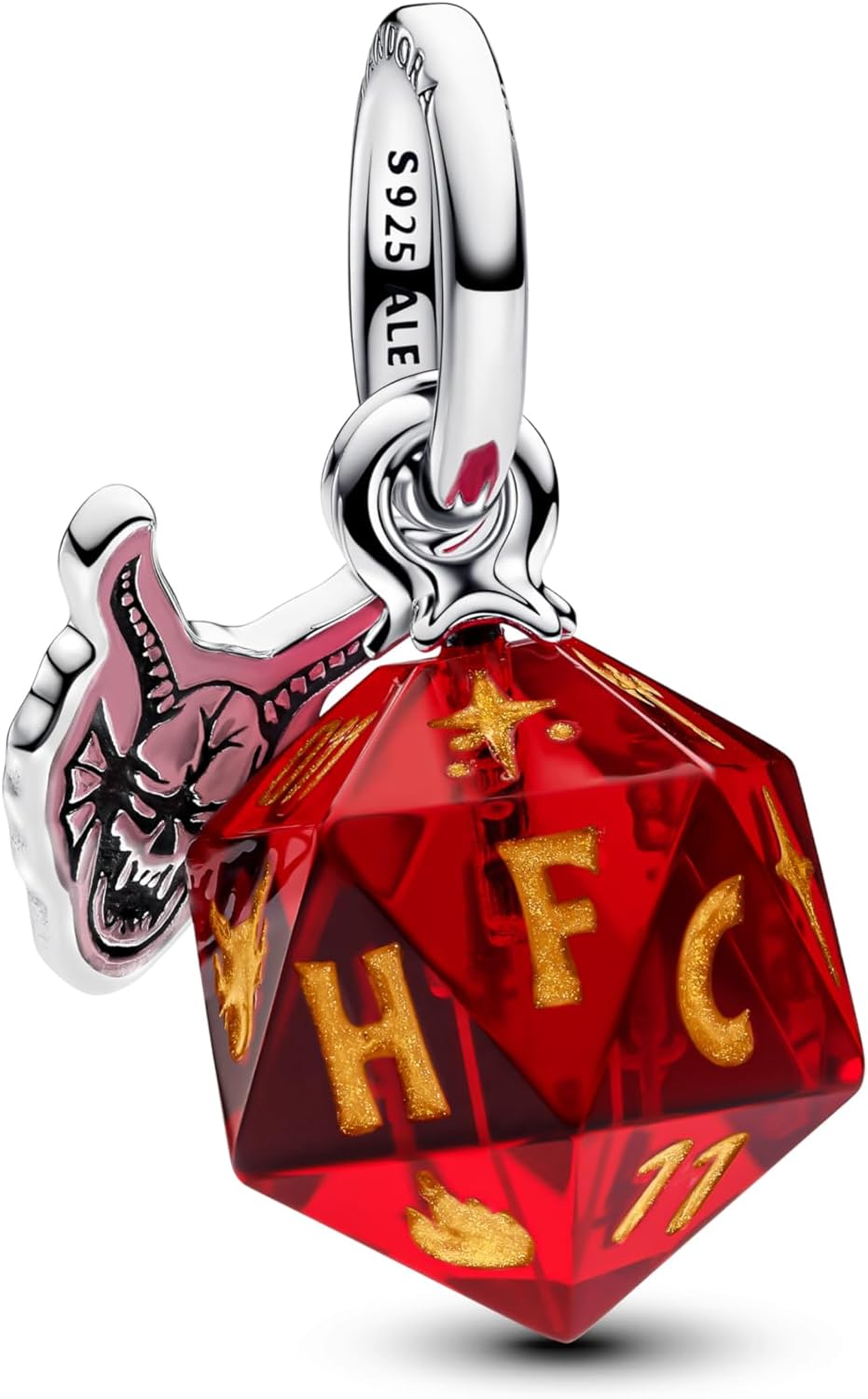 Breloque cube Hellfire Club Stranger Things 793564 en argent sterling et verre de Murano