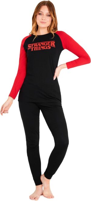 Pyjama femme Stranger Things en coton avec pantalon à taille élastique