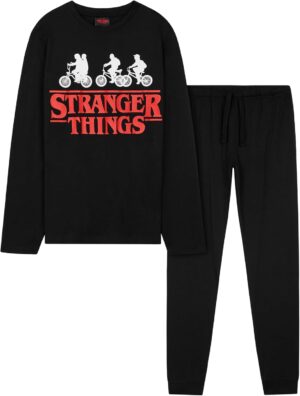Pyjama Stranger Things en 100% coton pour fille ado, pantalon à taille élastique