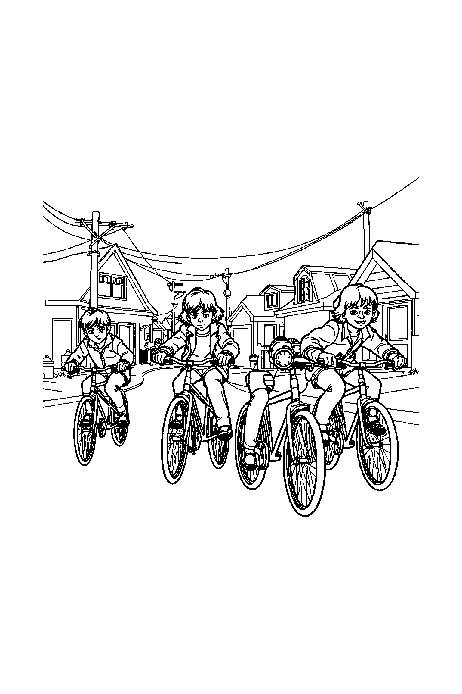 Coloriage Stranger Things gratuit à imprimer - grand coloriage détaillé de Will avec formes rétro Coloriage Stranger Things gratuit à imprimer : grand coloriage détaillé de Will avec formes rétro
