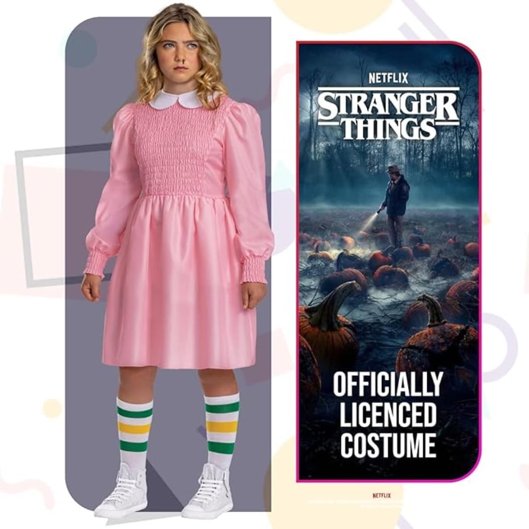 Kit de déguisement Eleven Stranger Things avec robe et chaussettes – Image 3
