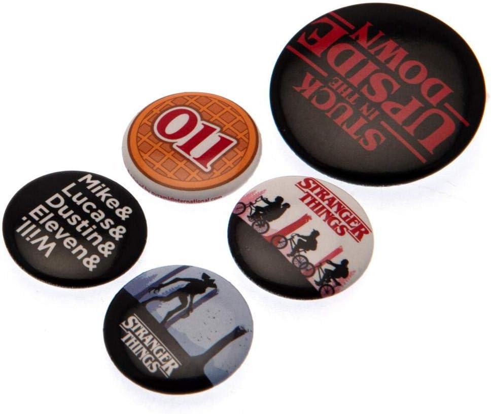 Pack de badges Stranger Things Upside Down 4 x 25 mm et 1 x 32 mm – Image 2