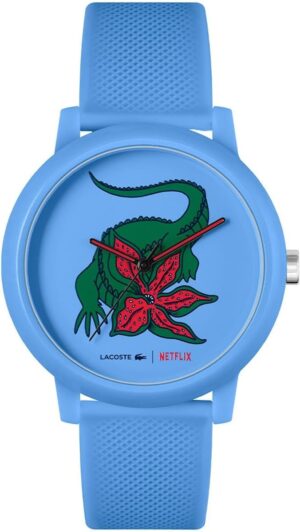 Montre Lacoste.12.12 x Netflix Stranger Things, cadran bleu et bracelet en silicone