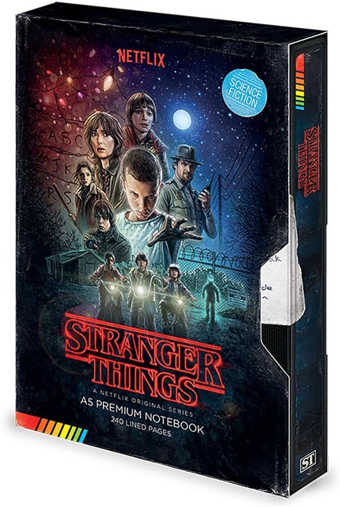 Carnet de notes A5 premium multicolore Stranger Things VHS