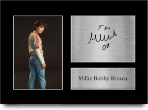 Photo A4 Stranger Things Eleven imprimé signé Millie Bobby Brown