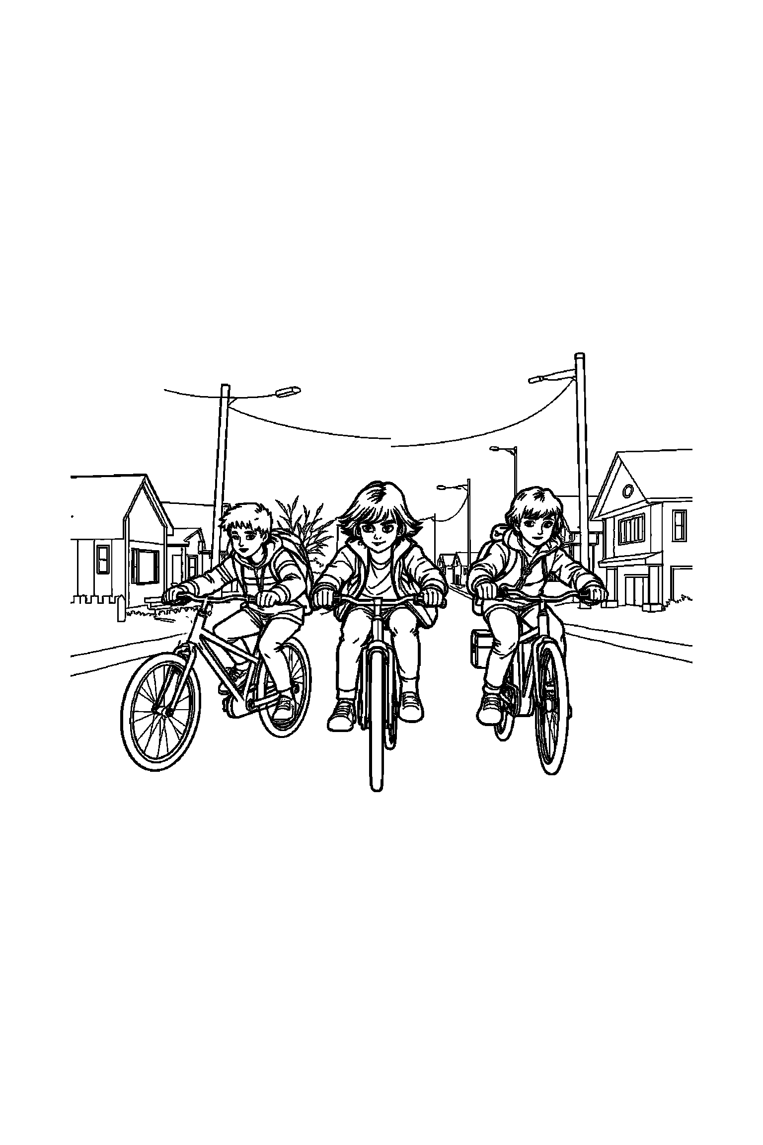 Coloriage Stranger Things gratuit à imprimer - Eleven au centre avec scène détaillée de une salle d'arcade Coloriage Stranger Things gratuit à imprimer : Eleven au centre avec scène détaillée de une salle d'arcade