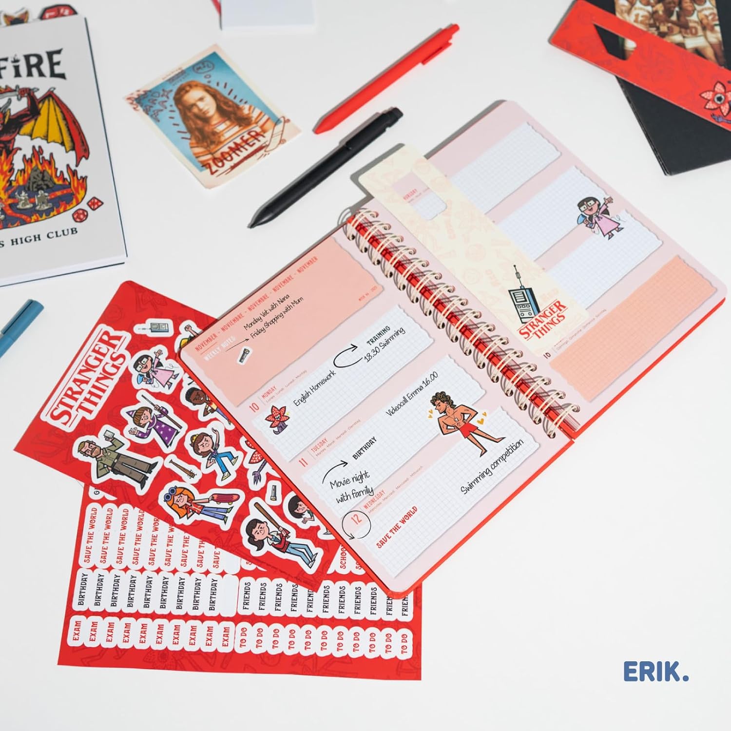 Agenda semainier A5 2025 2026 Stranger Things pour fans d'Eleven – Image 5