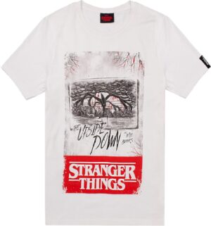 T-shirt blanc Stranger Things adulte homme motif l'Envers