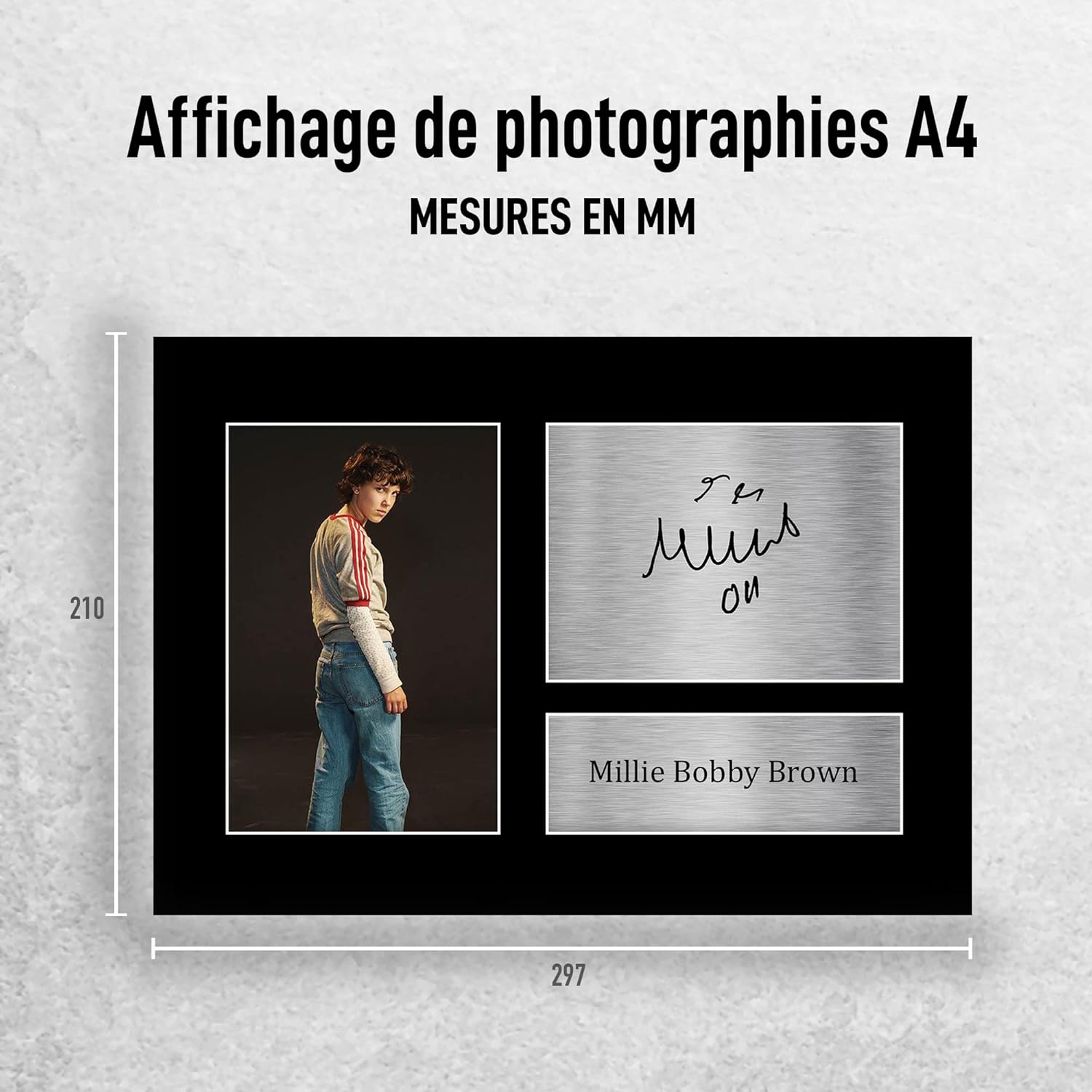 Photo A4 Stranger Things Eleven imprimé signé Millie Bobby Brown – Image 2