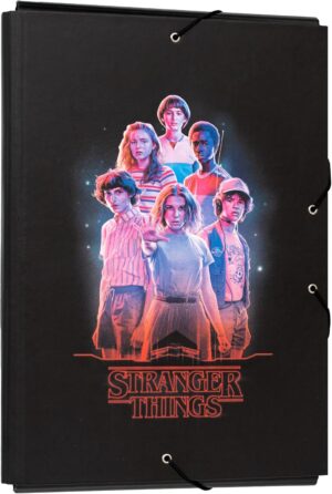 Chemise cartonnée A4 Stranger Things noir à 3 rabats