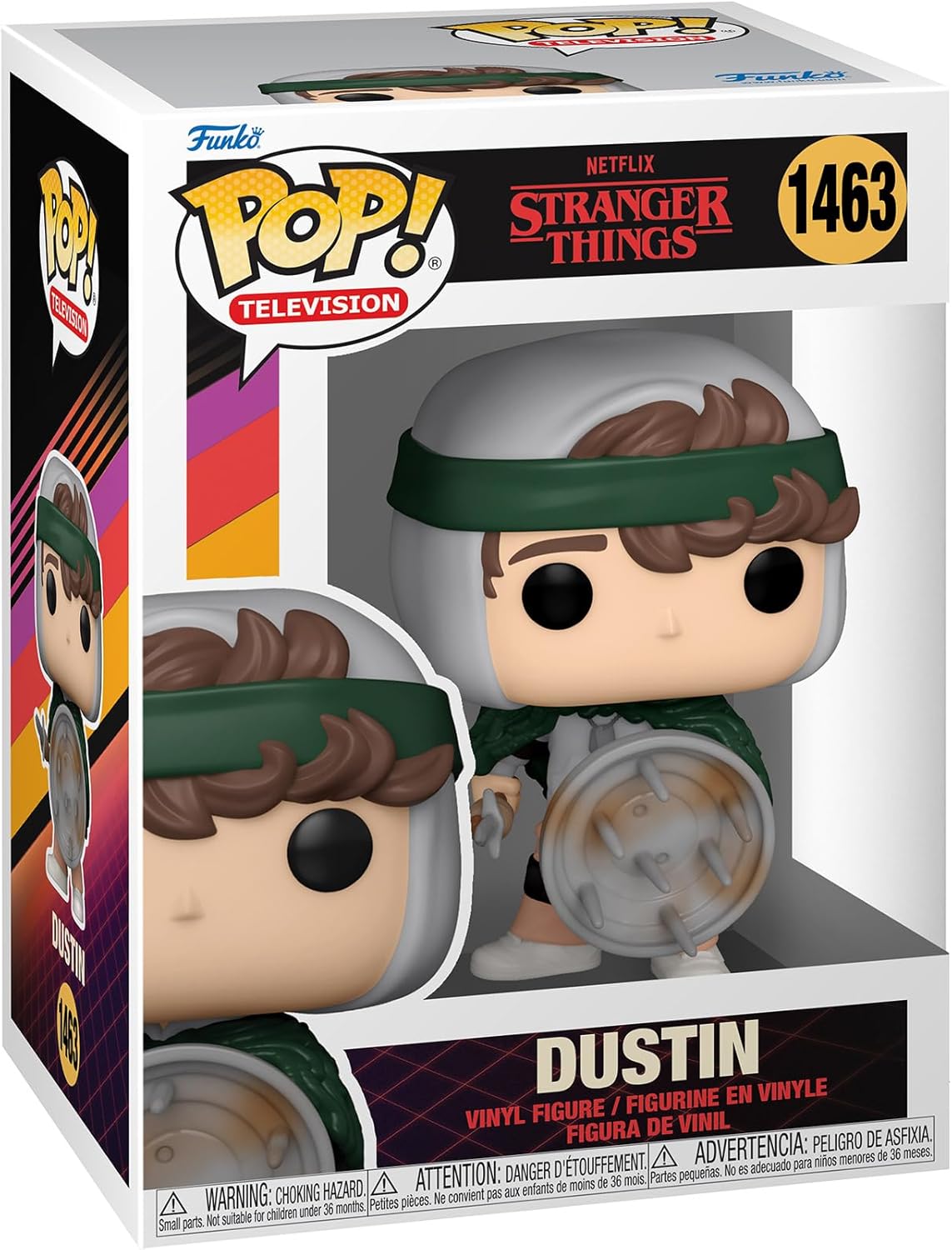 Figurine Pop Stranger Things Hunter Dustin avec bouclier 9,5 cm