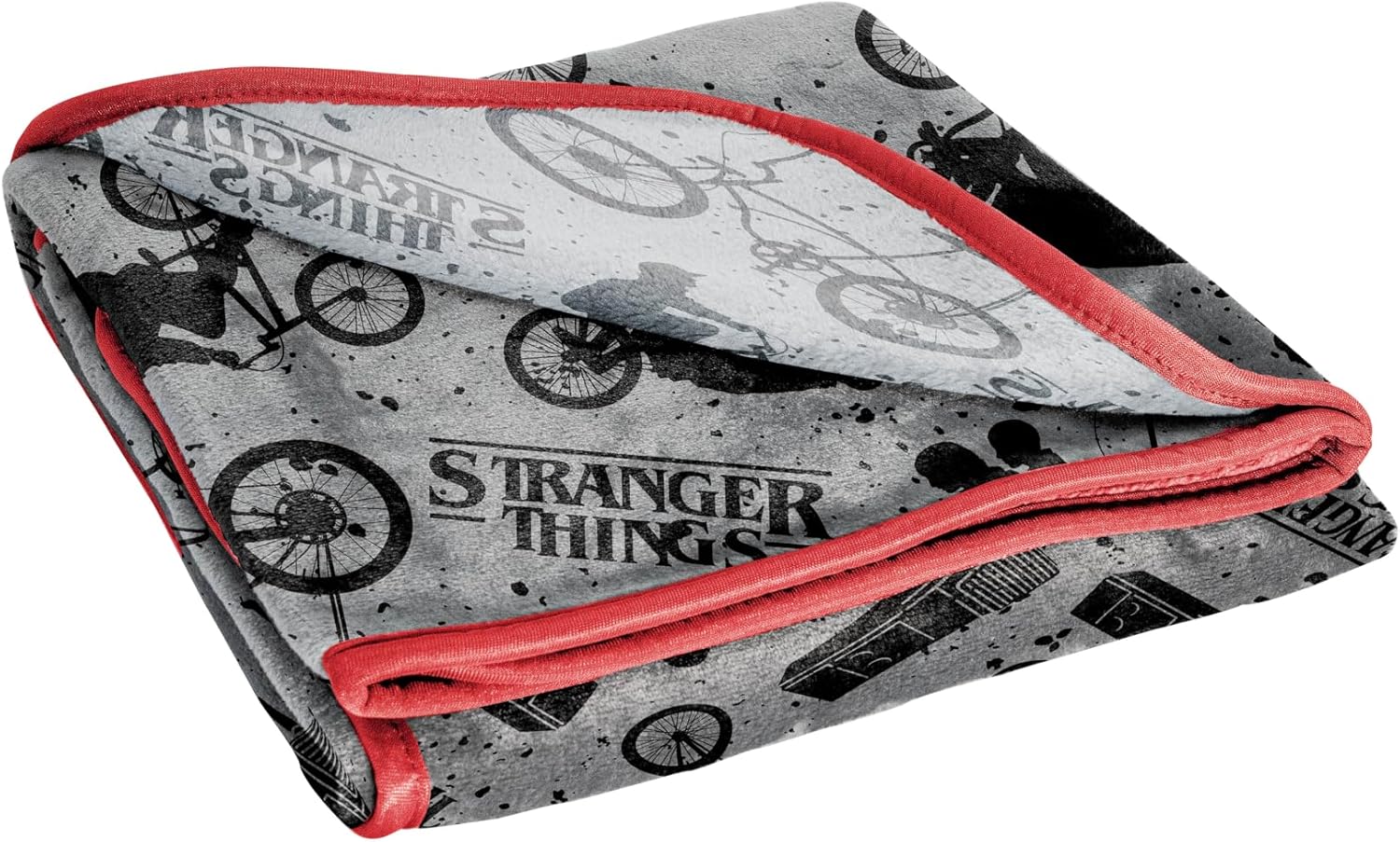 Plaid gris Bike Stranger Things moelleux 117 x 152 cm – Image 3