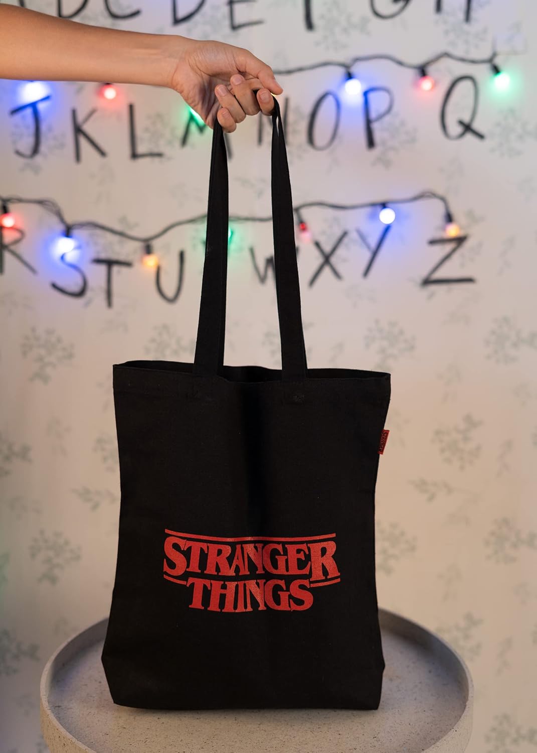 Tote bag noir Stranger Things Hellfire Club en coton écologique – Image 4