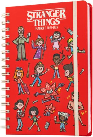 Agenda semainier A5 2025 2026 Stranger Things pour fans d'Eleven
