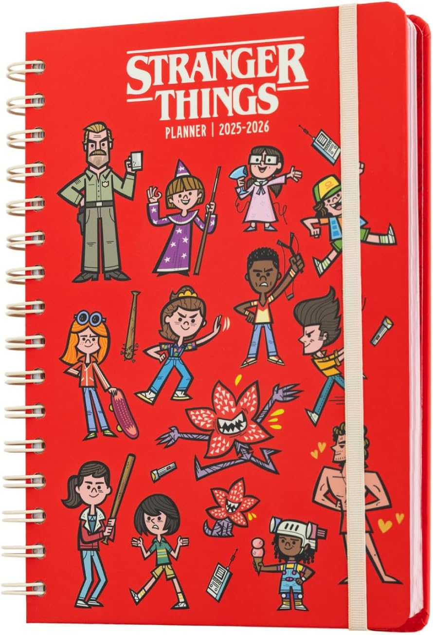 Agenda semainier A5 2025 2026 Stranger Things pour fans d'Eleven