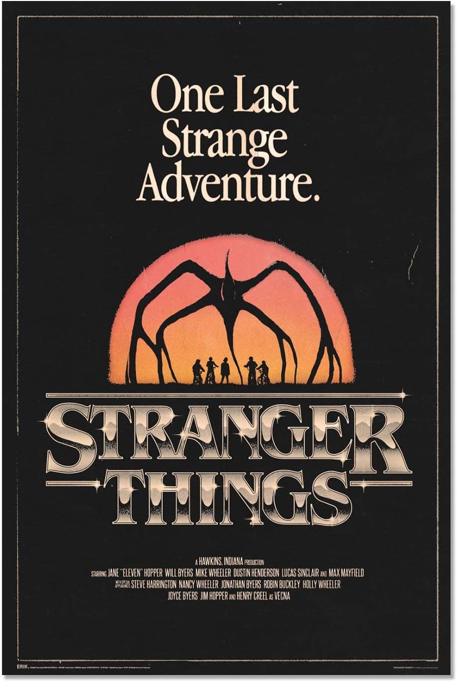 Poster Stranger Things Saison 5 jaune et noir 91,5 x 61 cm