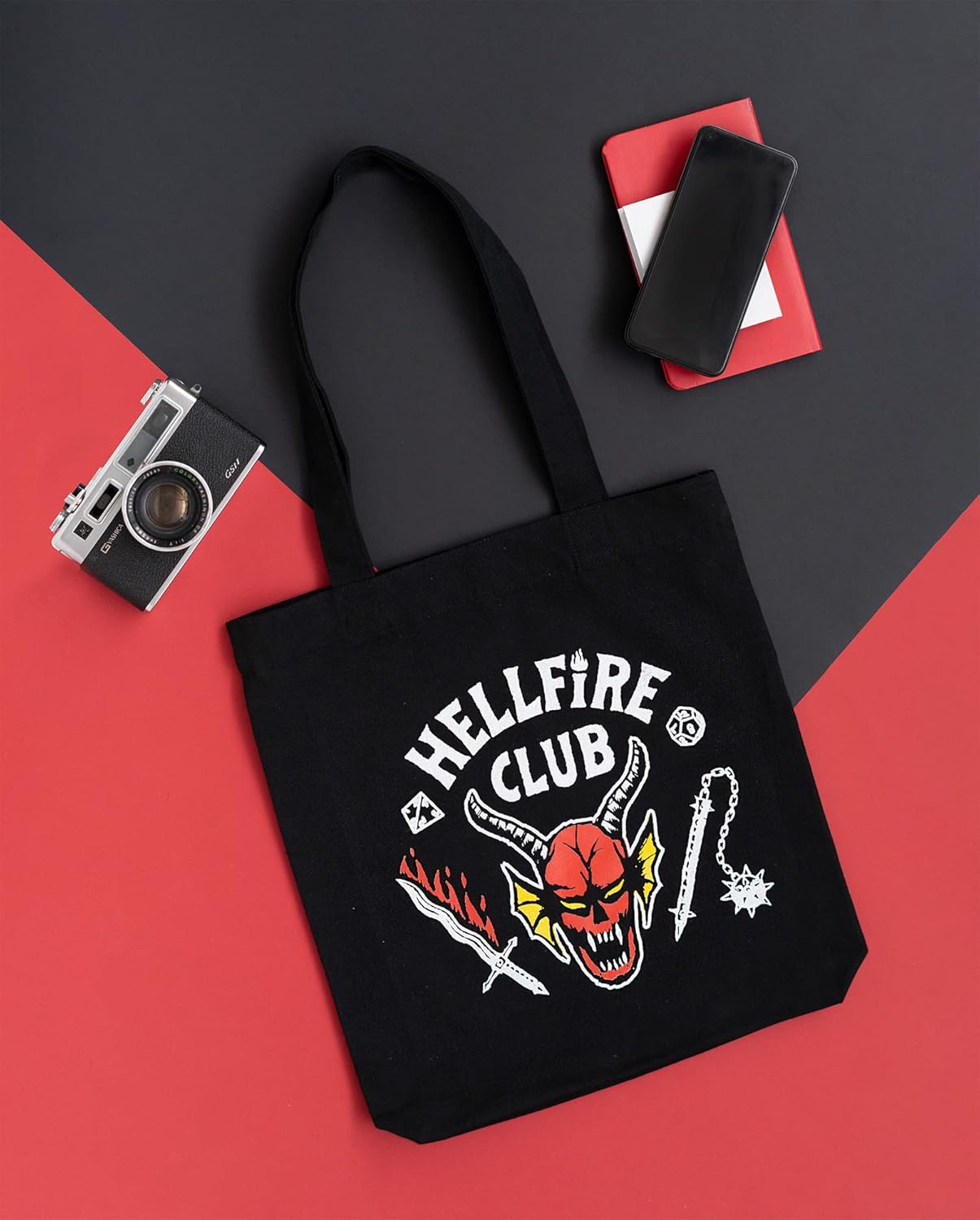 Tote bag Stranger Things Hellfire Club noir et rouge – Image 7
