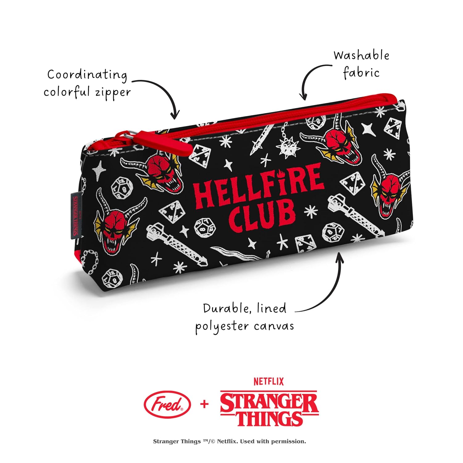 Pochette pour accessoires Stranger Things Hellfire Club multicolore – Image 2