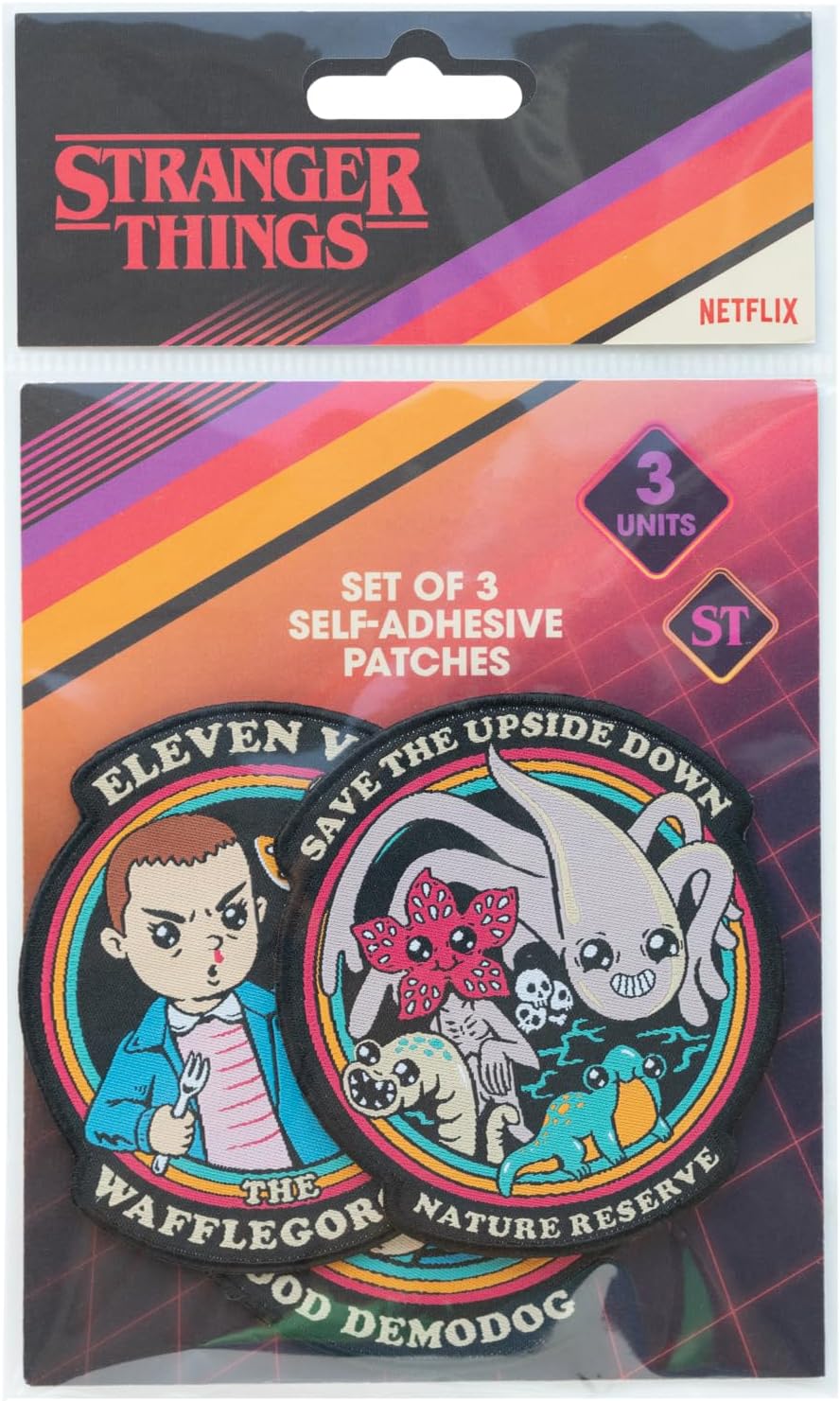 Set de 3 patchs thermocollants noirs Stranger Things – Image 2
