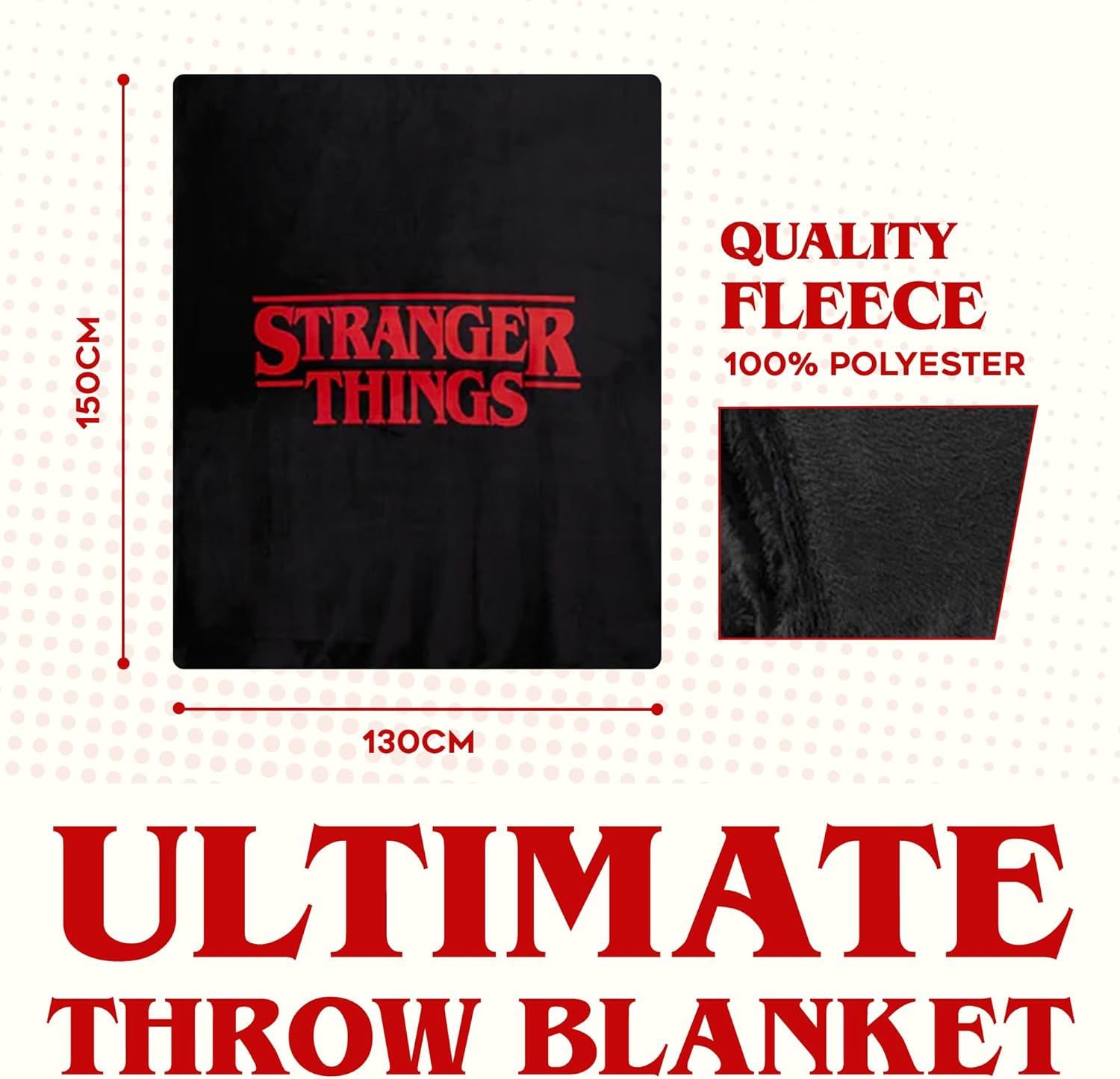 Plaid polaire Stranger Things rouge 150 x 130 cm – Image 3