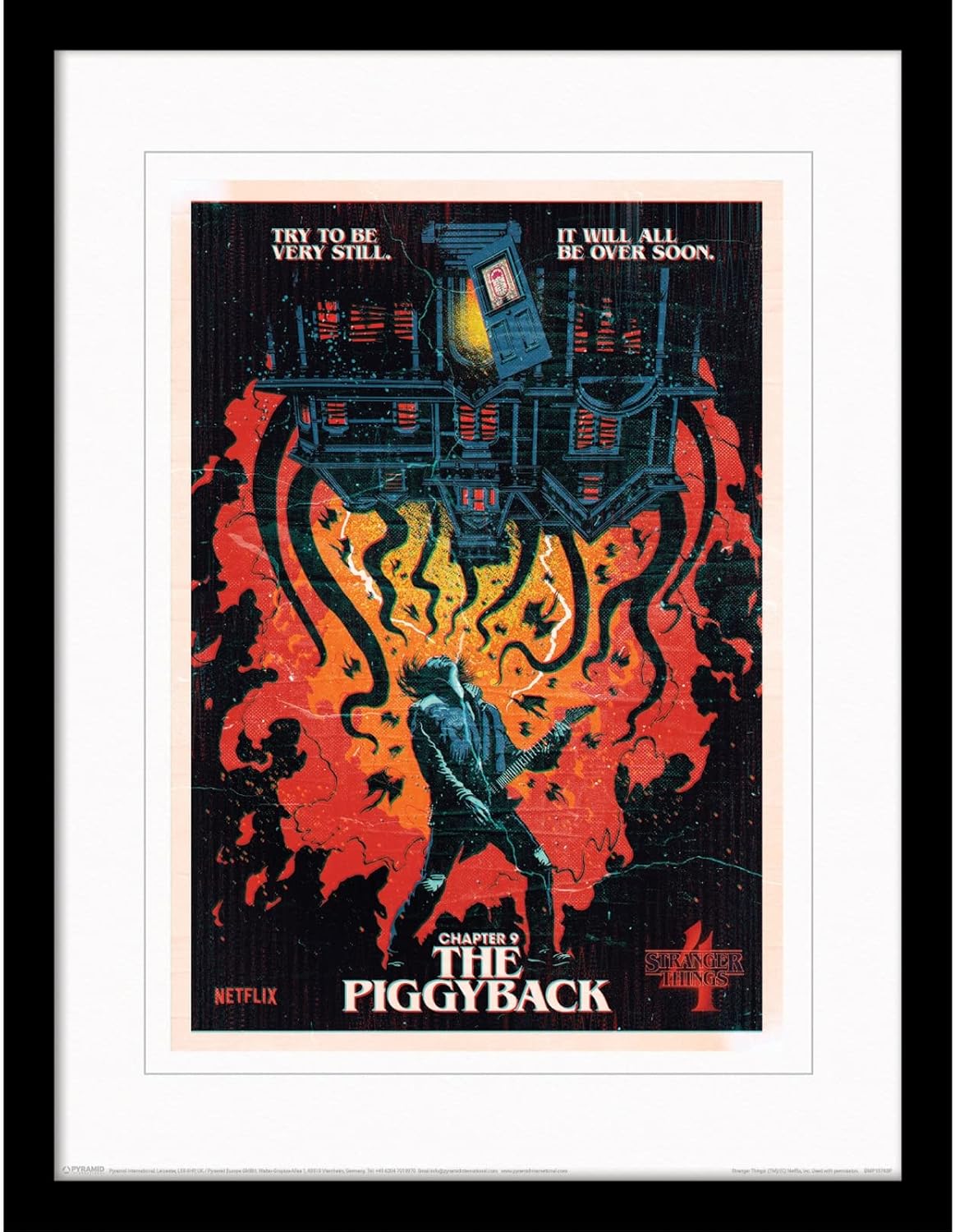 Affiche Stranger Things Vecna chapitre 9, cadre noir 30 cm x 40 cm