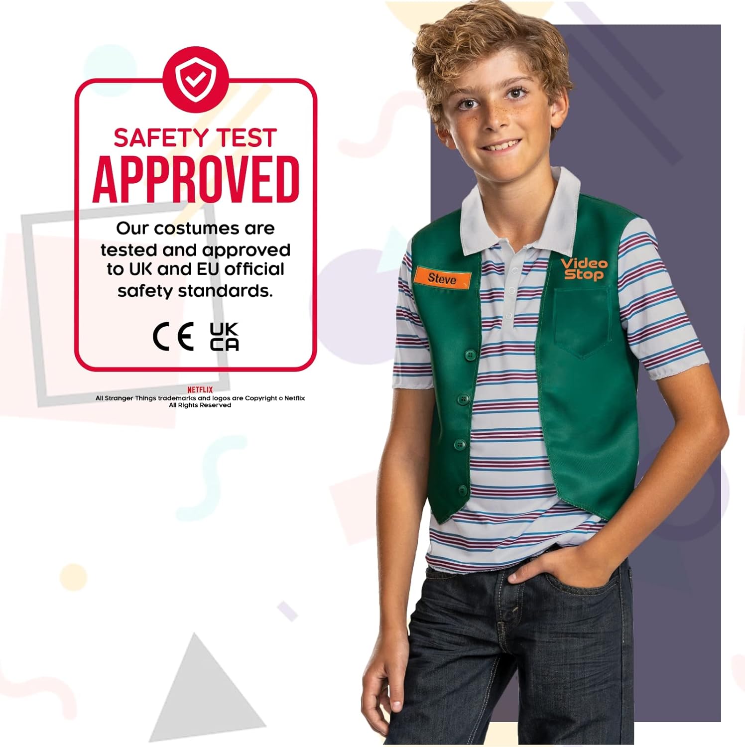 Costume enfant Steve Stranger Things saison 4, taille Large 10-12 – Image 5