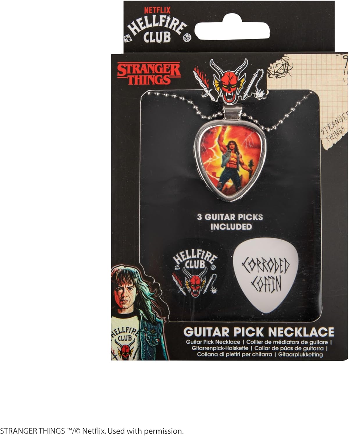 Collier interchangeable Stranger Things Eddie Munson en Acier inoxydable et Zircon – Image 4