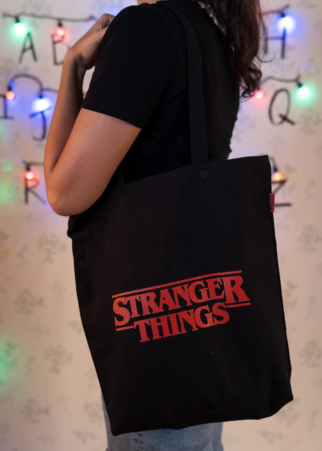 Tote bag noir Stranger Things Hellfire Club en coton écologique – Image 3