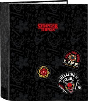 Classeur folio Stranger Things noir à 4 anneaux 27 x 6 x 33 cm