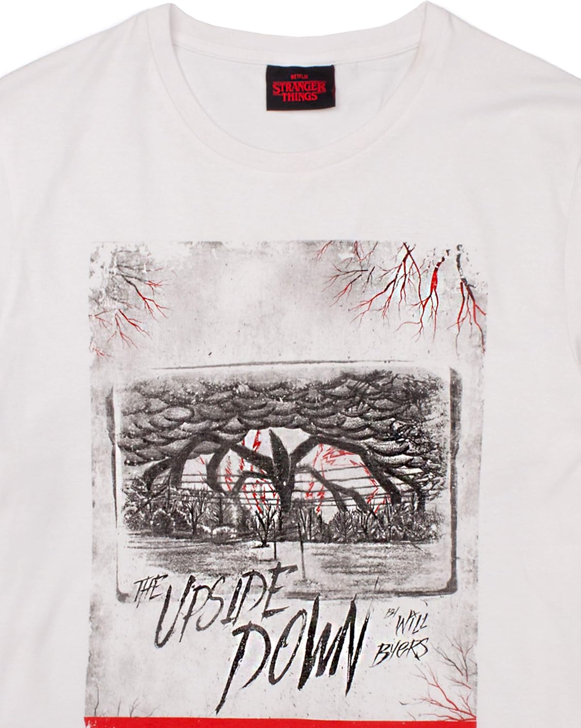 T-shirt blanc Stranger Things adulte homme motif l'Envers – Image 4