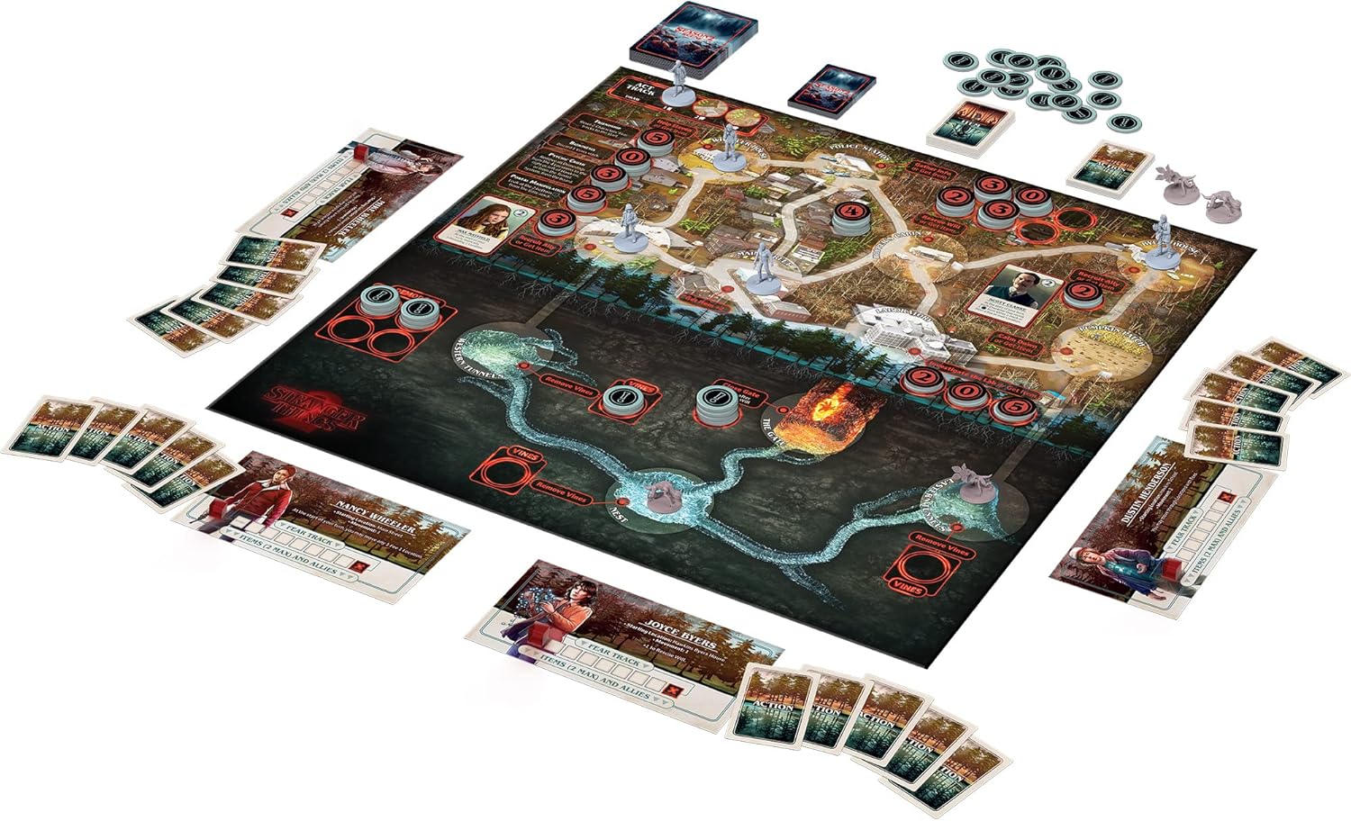 Jeu de société Stranger Things Upside Down coopératif avec 11 figurines – Image 2
