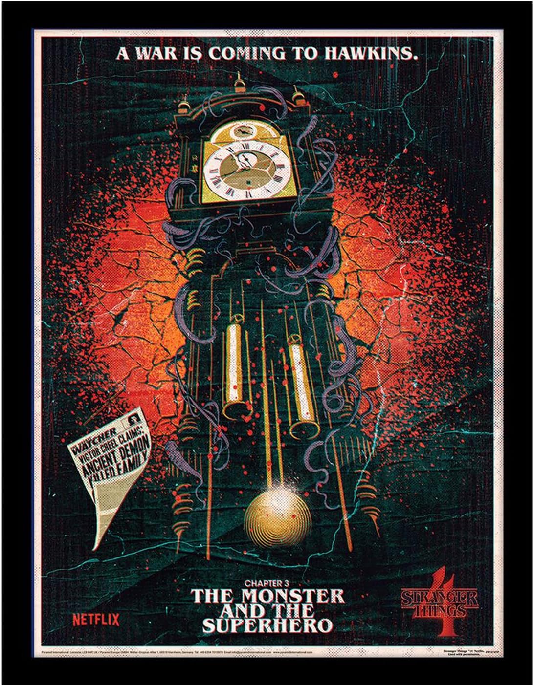 Affiche Stranger Things Le Monstre et le Superhéros 30 cm x 40 cm
