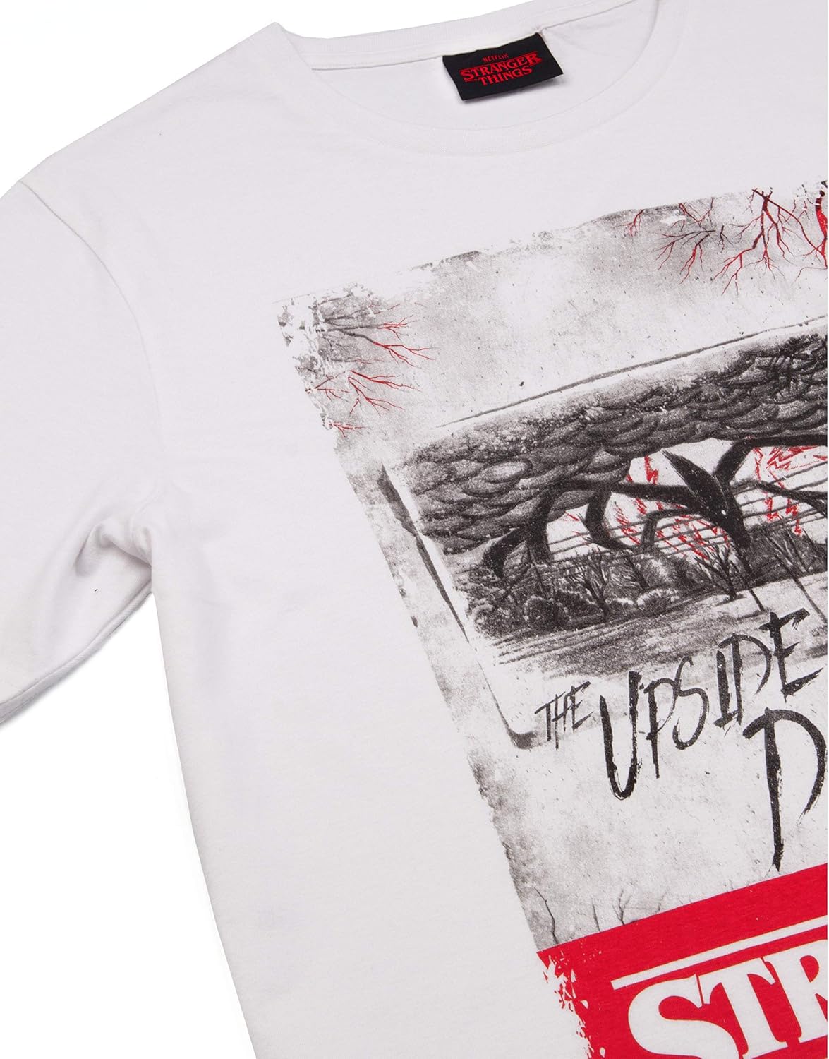T-shirt blanc Stranger Things adulte homme motif l'Envers – Image 3