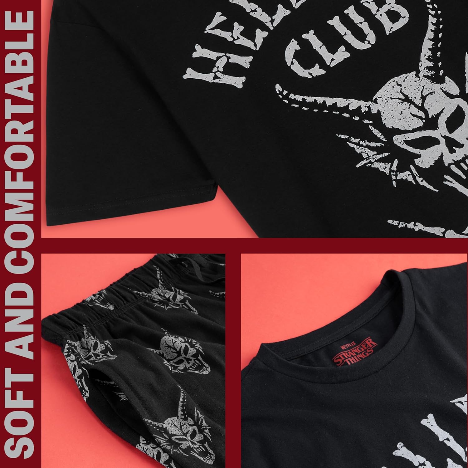 Pyjama Stranger Things 2 pièces homme et ado avec pantalon à poches – Image 5