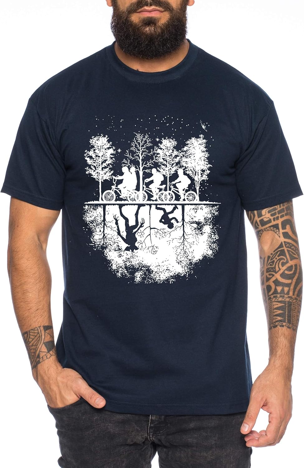 T-shirt Homme Stranger Things Demogorgon Upside Down en jersey doux
