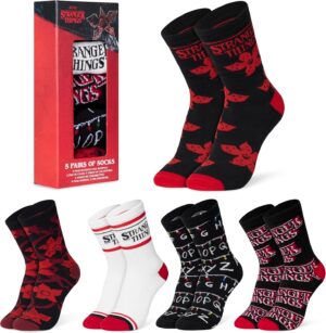 Lot de 5 chaussettes femme et ado Stranger Things, taille 35-41