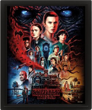 Poster encadré 3D Vecna Stranger Things 25 x 20 x 1,3 cm